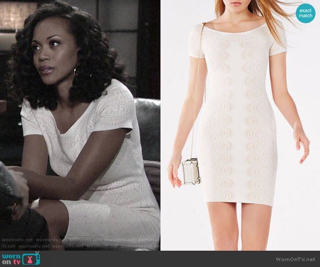 Bcbgmaxazria kisha dress worn by Hilary Curtis (Mishael Morgan) on The Young and the Restless