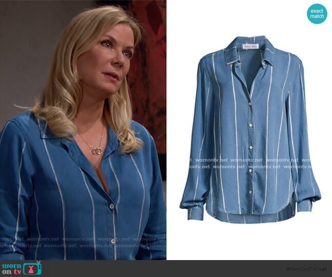 Bella Dahl Painted Stripe Shirt worn by Brooke Logan (Katherine Kelly Lang) on The Bold and the Beautiful