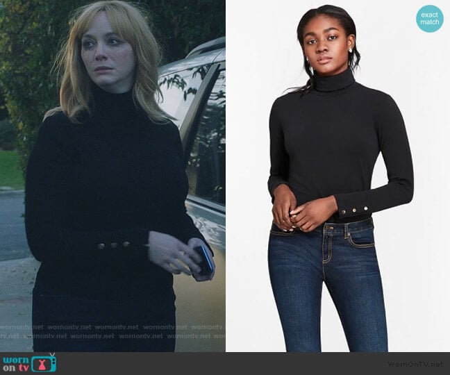 Long-Sleeve Turtleneck T-Shirt by Brooks Brothers worn by Beth Boland (Christina Hendricks) on Good Girls