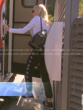 Camille's black star print track pants on The Real Housewives of Beverly Hills
