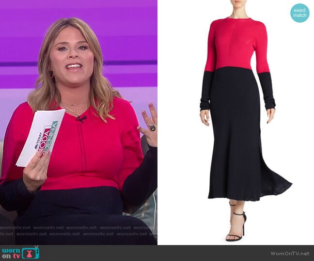 Colorblock Rib-Knit Dress by Colorblock Rib-Knit Dress by Cedric Charlier worn by Jenna Bush Hager on Today