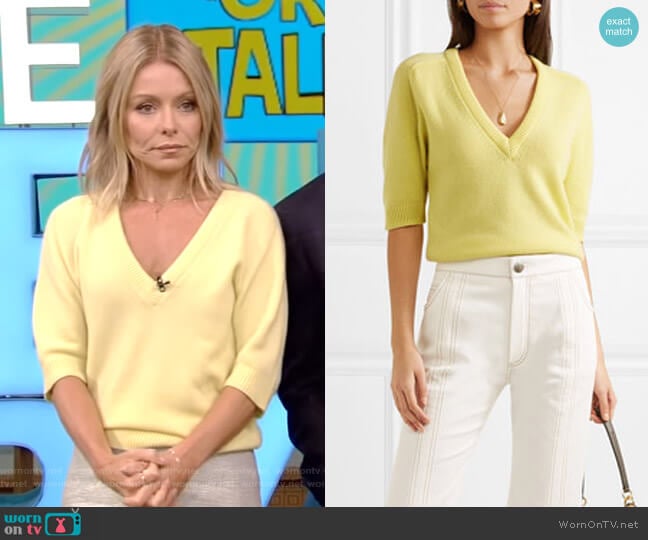 Cashmere Sweater by Chloe worn by Kelly Ripa on Live with Kelly and Mark