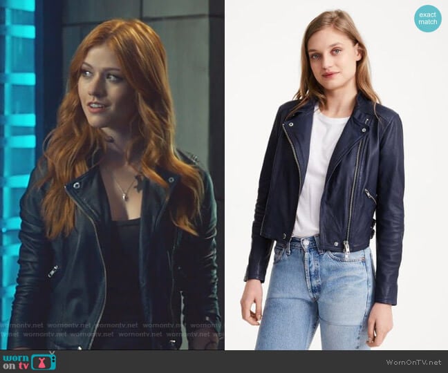 Rowlen Jacket by Club Monaco (thanks nephilimthreads) worn by Clary Fray (Katherine McNamara) on Shadowhunters