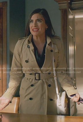 Cristal’s beige trench coat  on Dynasty