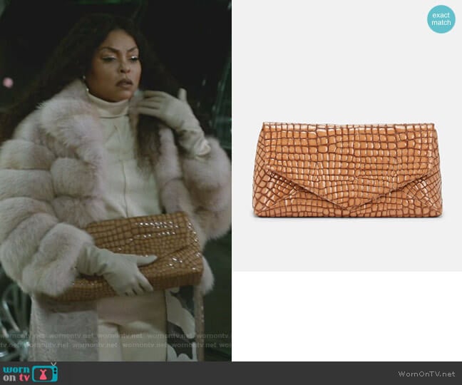 Crocodile-Stamped Large Patent Leather Clutch by Dries Van Noten worn by Cookie Lyon (Taraji P. Henson) on Empire