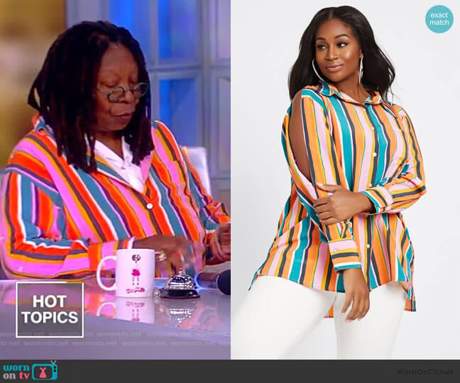 Button Front Shirt by Dubgee by Whoopi worn by Whoopi Goldberg on The View