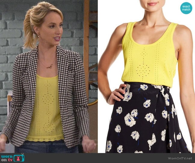 Derek Lam 10 Crosby Pointelle Knit Tank worn by Mandy Baxter (Molly McCook) on Last Man Standing