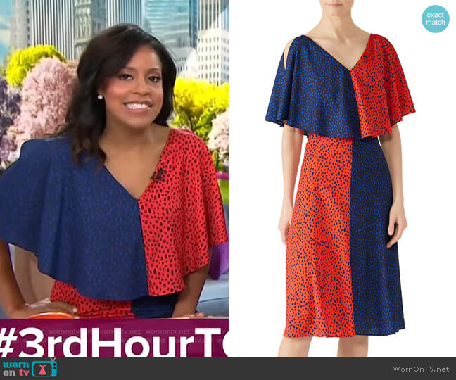 Bicolored Handkerchief Dress by Derek Lam Collective worn by Sheinelle Jones on Today