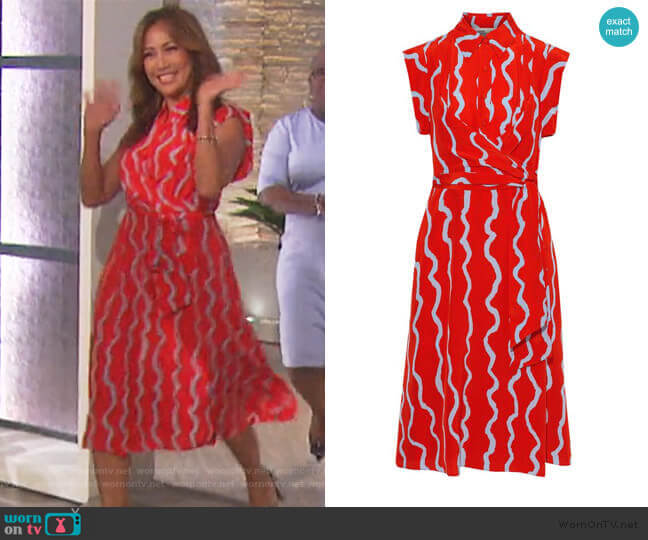 Avery Dress by Diane von Furstenberg worn by Carrie Inaba on The Talk