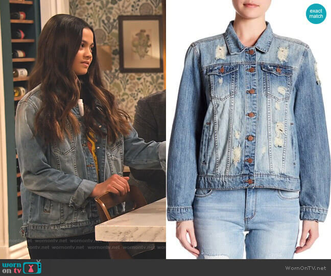 Distressed Denim Jacket by STS Blue worn by Nick (Siena Agudong) on No Good Nick