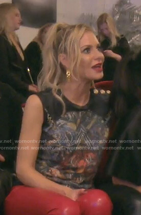Dorit's black tiger print top on The Real Housewives of Beverly Hills