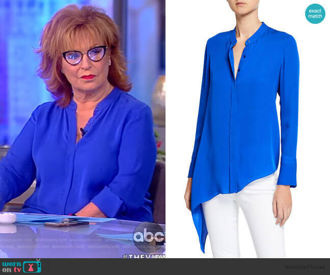 Asifa Asymmetric Silk Blouse by Elie Tahari worn by Joy Behar on The View