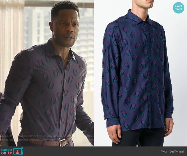 Floral Pattern Shirt by Etro worn by Jeff Colby (Sam Adegoke) on Dynasty