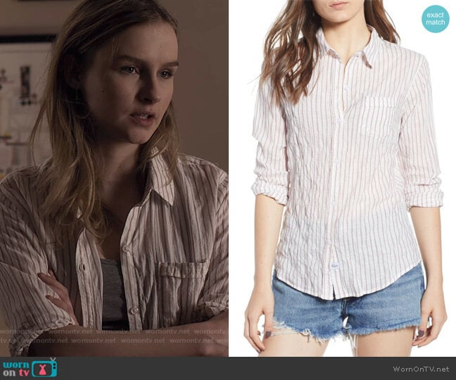 Farrah Stripe Shirt by Rails worn by Elle (Olivia DeJone) on The Society