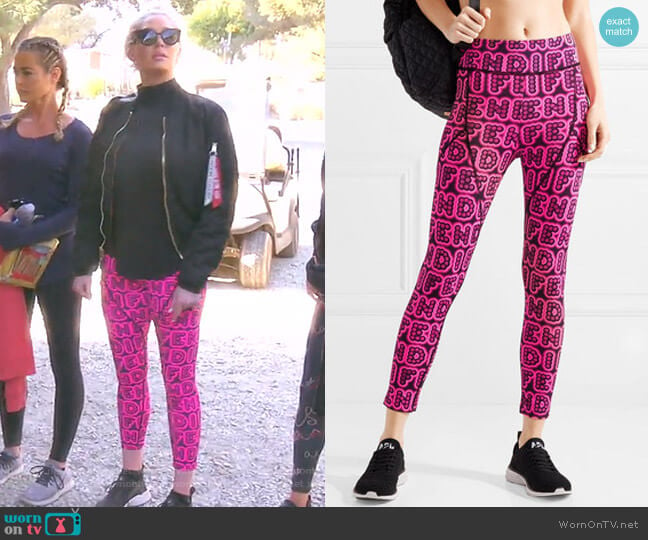 Printed Stretch Leggings by Fendi worn by Erika Jayne on The Real Housewives of Beverly Hills