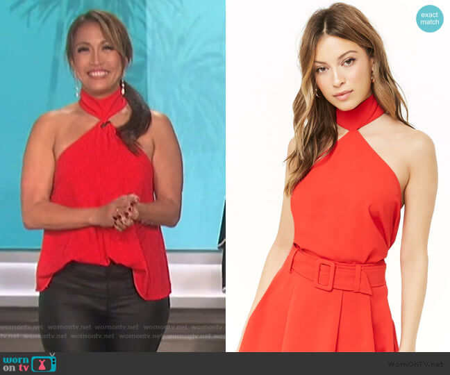 Mock Neck Top by Forever 21 worn by Carrie Inaba on The Talk