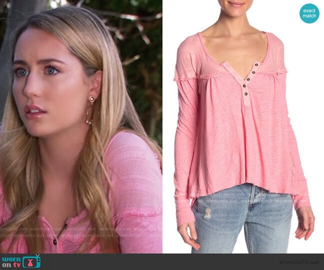 Free People Down Under Henley worn by Josslyn Jacks (Eden McCoy) on General Hospital