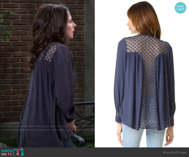 Free People The Best Button Down worn by Sam McCall (Kelly Monaco) on General Hospital