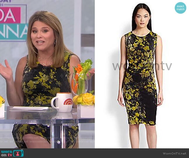 Multi-Floral Print Dress by Fuzzi worn by Jenna Bush Hager on Today