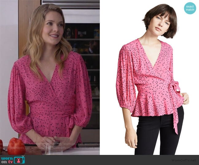 Barra Blouse by Ganni worn by Sutton (Meghann Fahy) on The Bold Type