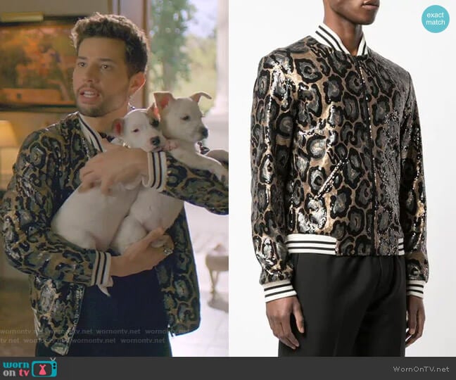 Collins Bomber Jacket by Garcons Infideles  worn by Sam Flores (Rafael de la Fuente) on Dynasty