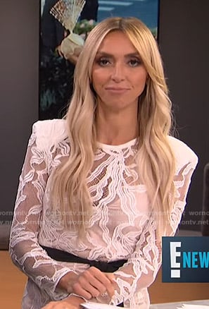 Giuliana's white lace mini dress on E! News