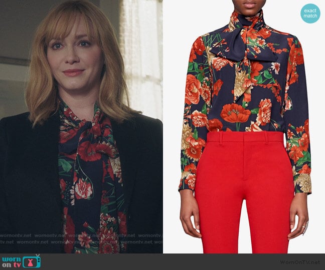 Spring Bouquet Silk Shirt by Gucci worn by Beth Boland (Christina Hendricks) on Good Girls