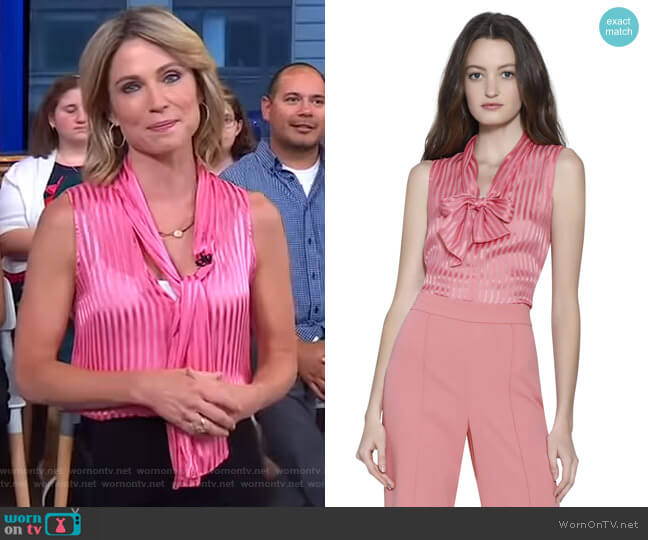 Gwenda Blouse by Alice + Olivia worn by Amy Robach  on Good Morning America