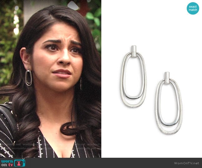 Halogen Oval Drop Earrings worn by Mia Rosales (Noemi Gonzalez) on The Young and the Restless