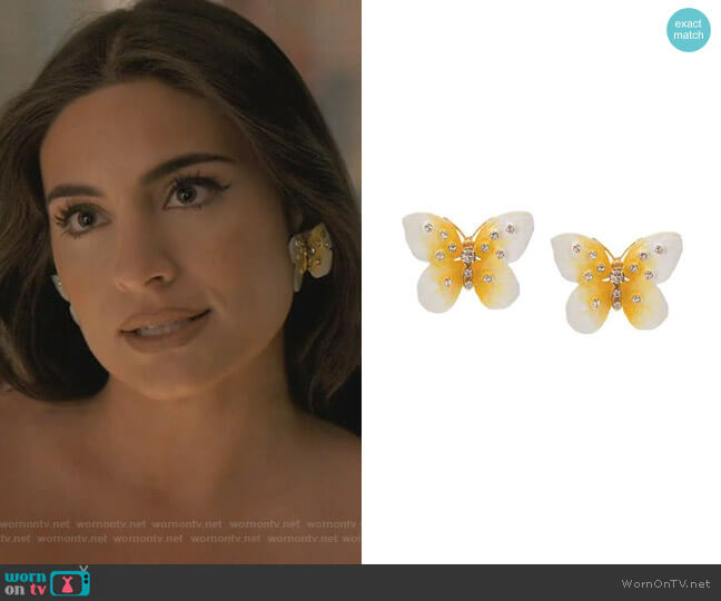 Butterfly Earrings by Jennifer Behr worn by Cristal Jennings (Daniella Alonso) on Dynasty