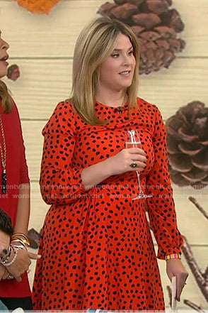 Jenna’s orange polka dot midi dress on Today