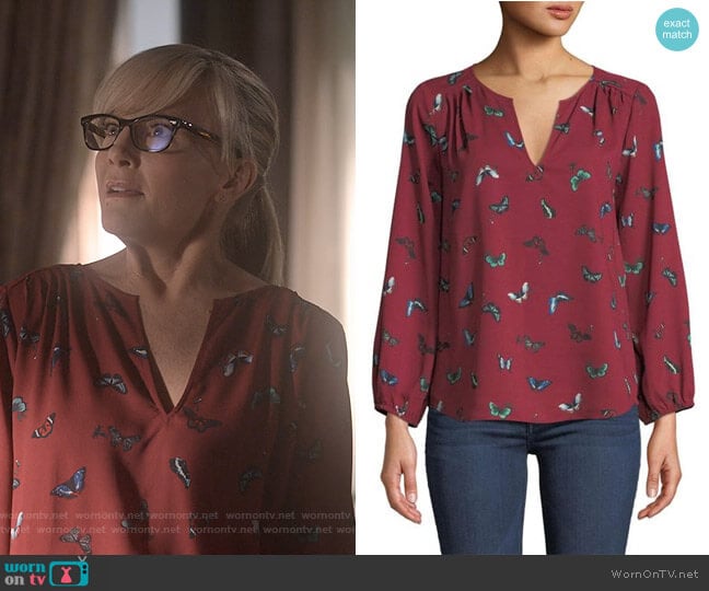 Odelette Printed Top by Joie worn by Linda Martin (Rachael Harris) on Lucifer