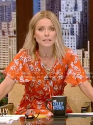 Kelly’s orange floral dress on Live with Kelly and Ryan