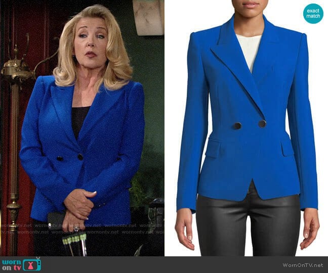Kobi Halperin Corynne Double-Breasted Blazer worn by Nikki Reed Newman (Melody Thomas-Scott) on The Young & the Restless