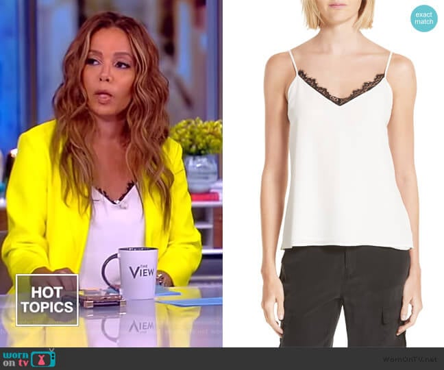 Lia Lace Camisole by L'Agence worn by Sunny Hostin on The View