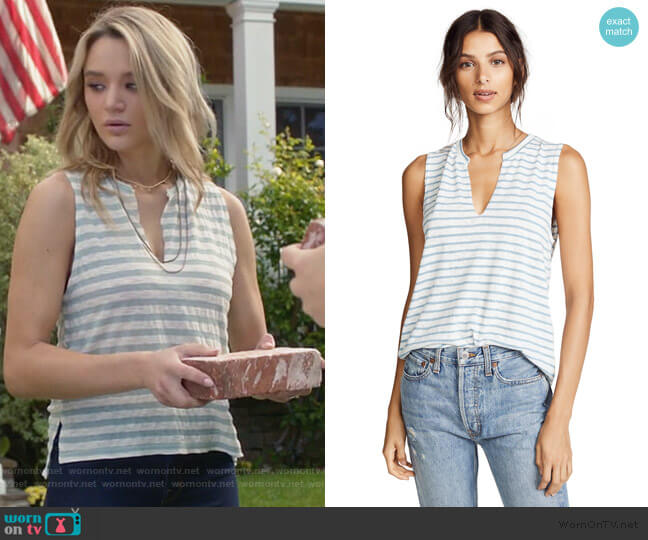 Lago Striped Tank by LNA worn by Clementine Hughes (Hunter King) on Life in Pieces