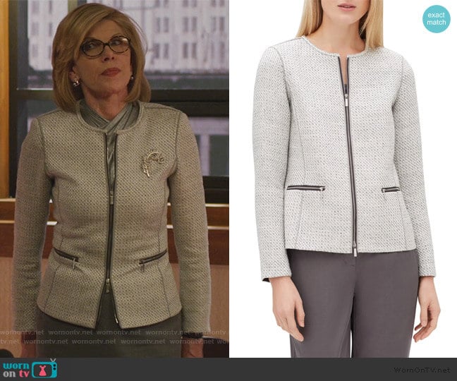 Kerrington Jacket by Lafayette 148  worn by Diane Lockhart (Christine Baranski) on The Good Fight