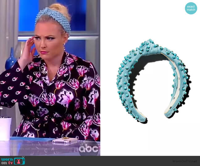 Beaded Knot Headband  by Lele Sadoughi worn by Meghan McCain on The View