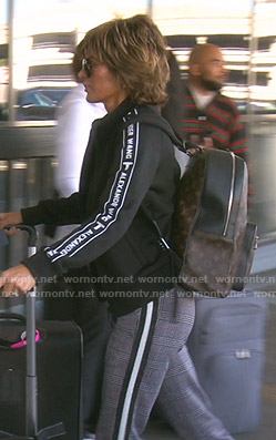 Lisa’s Alexander Wang jacket and side striped pants on The Real Housewives of Beverly Hills