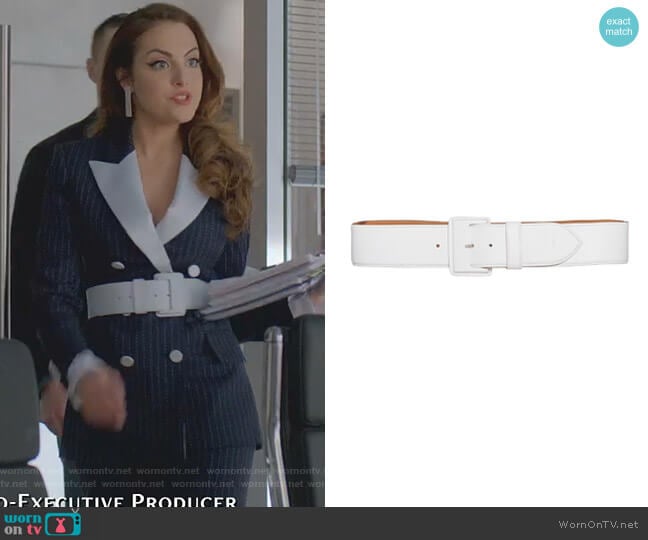 Leather Waist Belt by Maison Vaincourt worn by Fallon Carrington (Elizabeth Gillies) on Dynasty