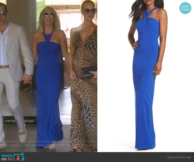 Ava Racer Column Gown by Bianca Nero worn by Teddi Mellencamp Arroyave on The Real Housewives of Beverly Hills