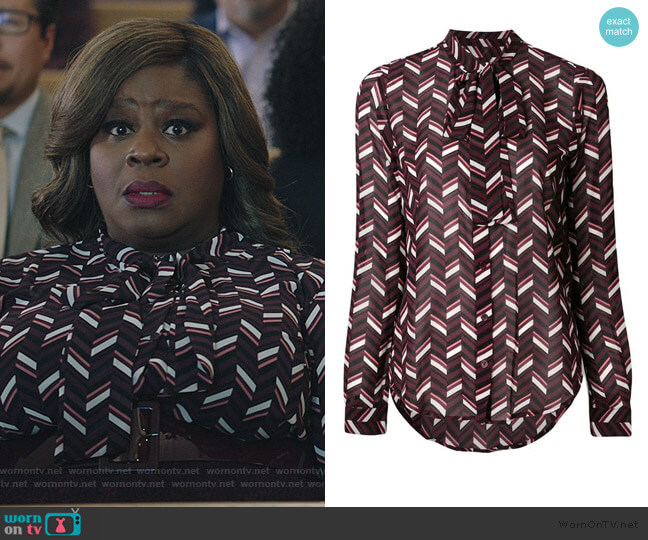 Printed Blouse by Michael Michael Kors worn by Ruby Hill (Retta) on Good Girls