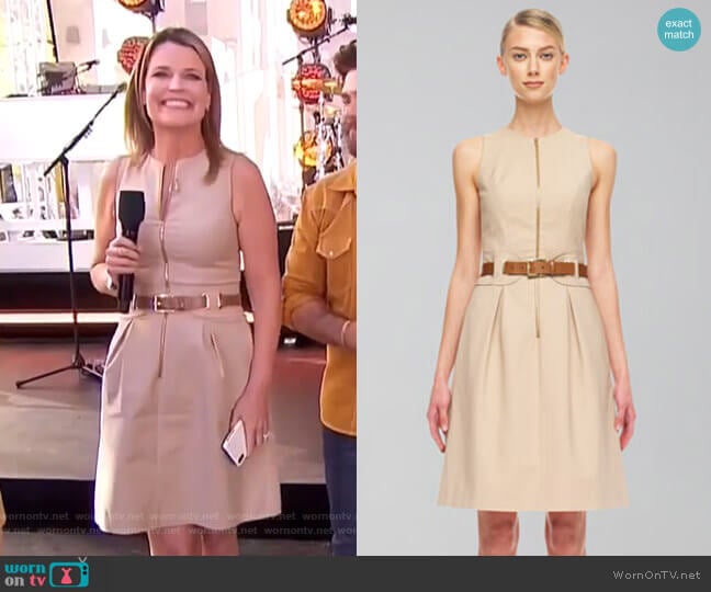 Belted Twill Dress by Michael Kors worn by Savannah Guthrie on Today