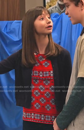 Molly's red floral top on No Good Nick