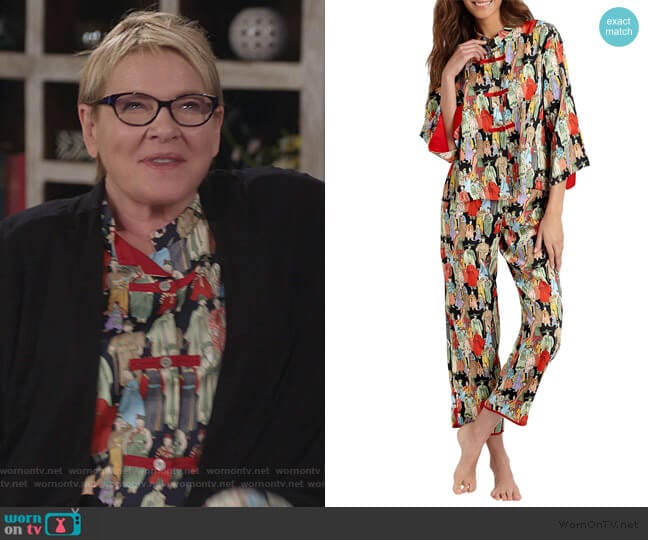 Dynasty Pajamas by Natori worn by Joan Short (Dianne Wiest) on Life in Pieces