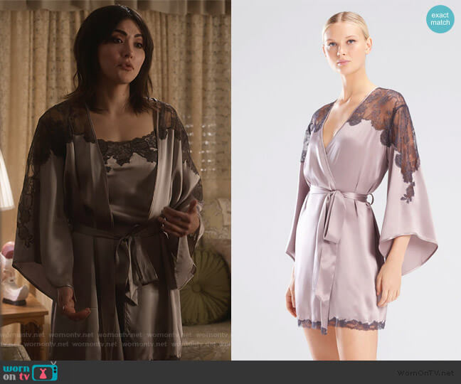 Lolita Lacy Wrap by Josie Natori worn by Cassidy Barrett (Daniella Pineda) on What/If