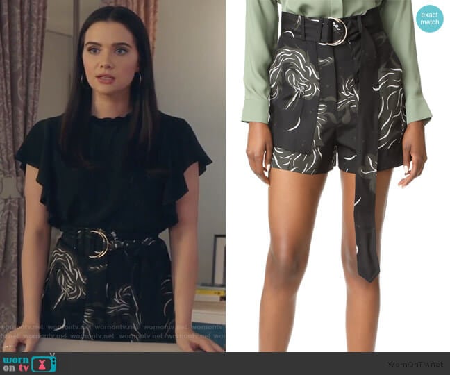 Bird Print Shorts by Nina Ricci worn by Jane Sloan (Katie Stevens) on The Bold Type