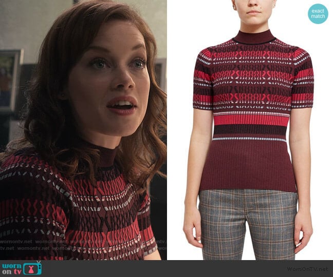 Fitted Ribbed Short-Sleeve Striped Top by Opening Ceremony worn by Lisa Donovan (Jane Levy) on What/If