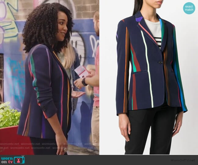 Striped Blazer by Paul Smith worn by Kat Edison (Aisha Dee) on The Bold Type