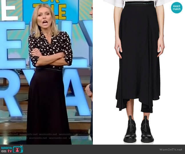 Pleated Godet Skirt by Prada worn by Kelly Ripa on Live with Kelly and Mark